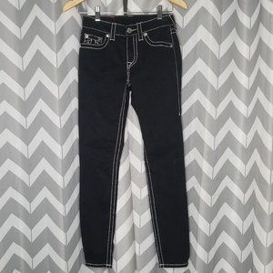 true religion black white stitching